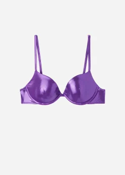 Push Up Leggermente Imbottito Costume Metallic Skin
