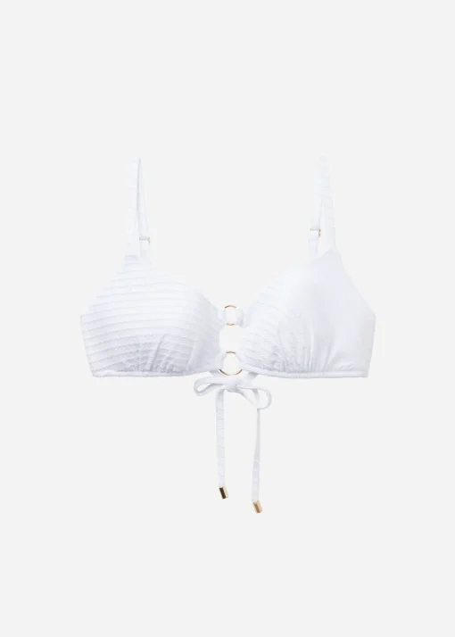 Top a Canotta Costume White Waves